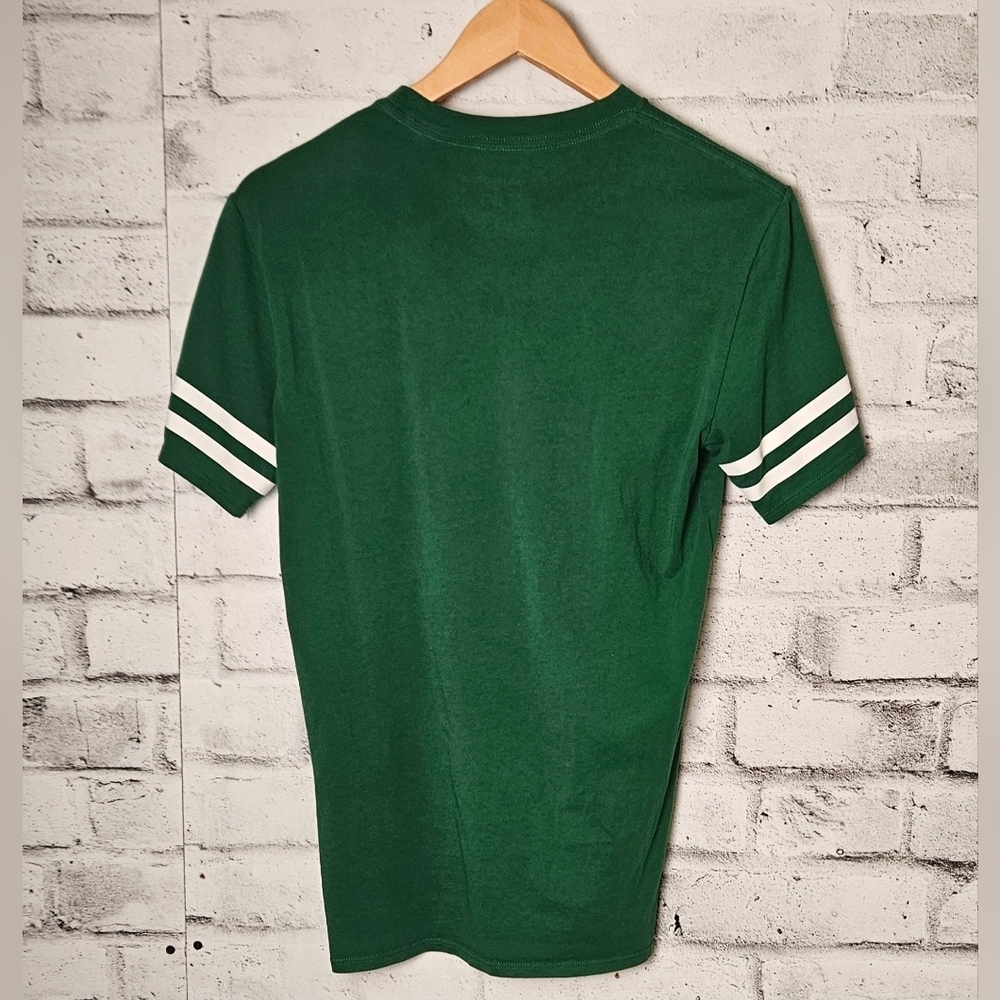 Karl Lagerfeld Paris Logo Tee Green Varsity Stripe XS - Picture 3 of 8